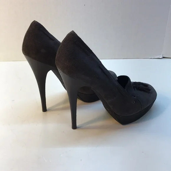 Yves Saint Laurent Gray Suede Heels Made in Italy Size 41 (US 10) - Picture 7 of 15